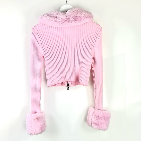 House of Sunny Waterloo Peggy Vol.2 Pink Faux-Fur Cardigan - Picture 3 of 10